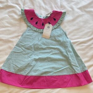 Charming Pink and Green Kids Dress